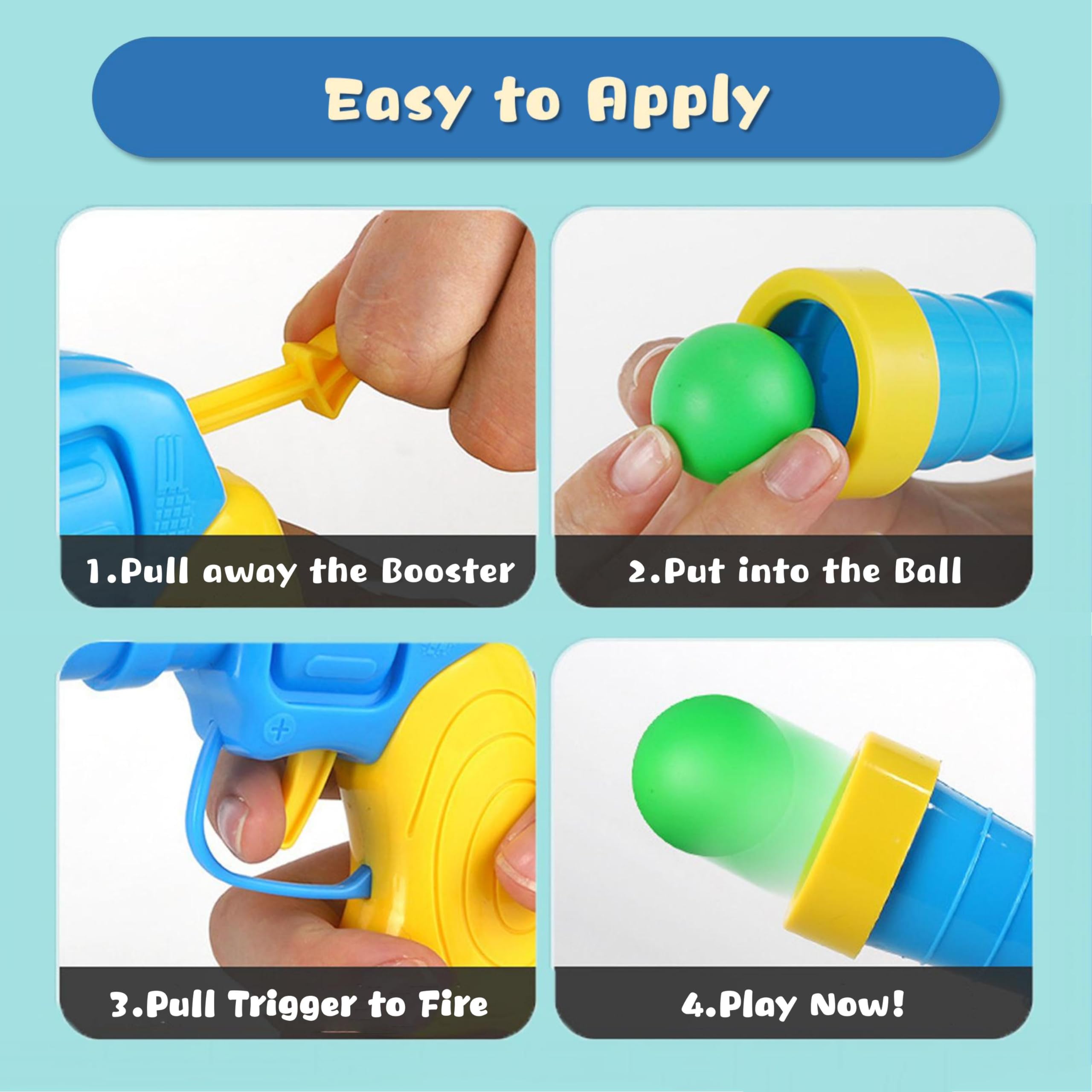 Baikevin Low Noise Interactive Cat Ball Launcher Gun, 1 Noise-Reduced Launcher (New Upgraded), 20 Pcs Colorful Silent Plush Pom